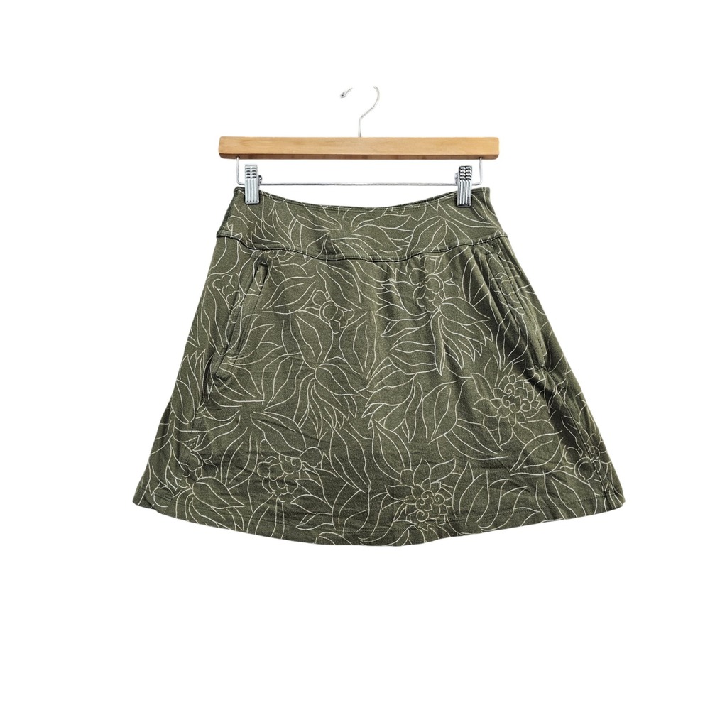 Sherpa Skort Womens XS Green Floral Organic Cotton Modal Active Hiking Skirt